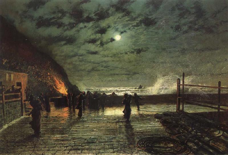Atkinson Grimshaw In Peril Norge oil painting art